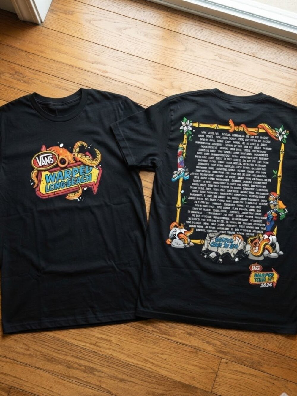 Warped Tour 2026 Long Beach CA July 25 Lineup Double Sided Graphic T-Shirt